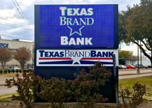16mm LED Display at Texas Brand Bank of Dallas Texas Fusion LED wholesale LED displays with affordable pricing, high quality, full tech support, and fast nationwide delivery for sign companies